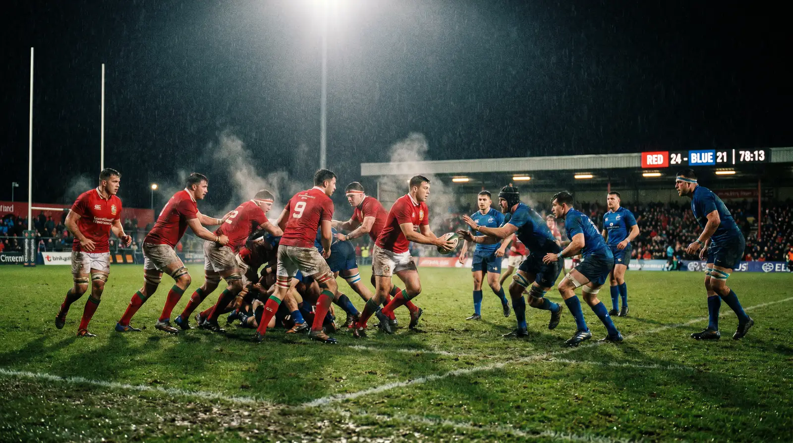 Rugby team camped inside the opposition 22-metre zone building attacking pressure